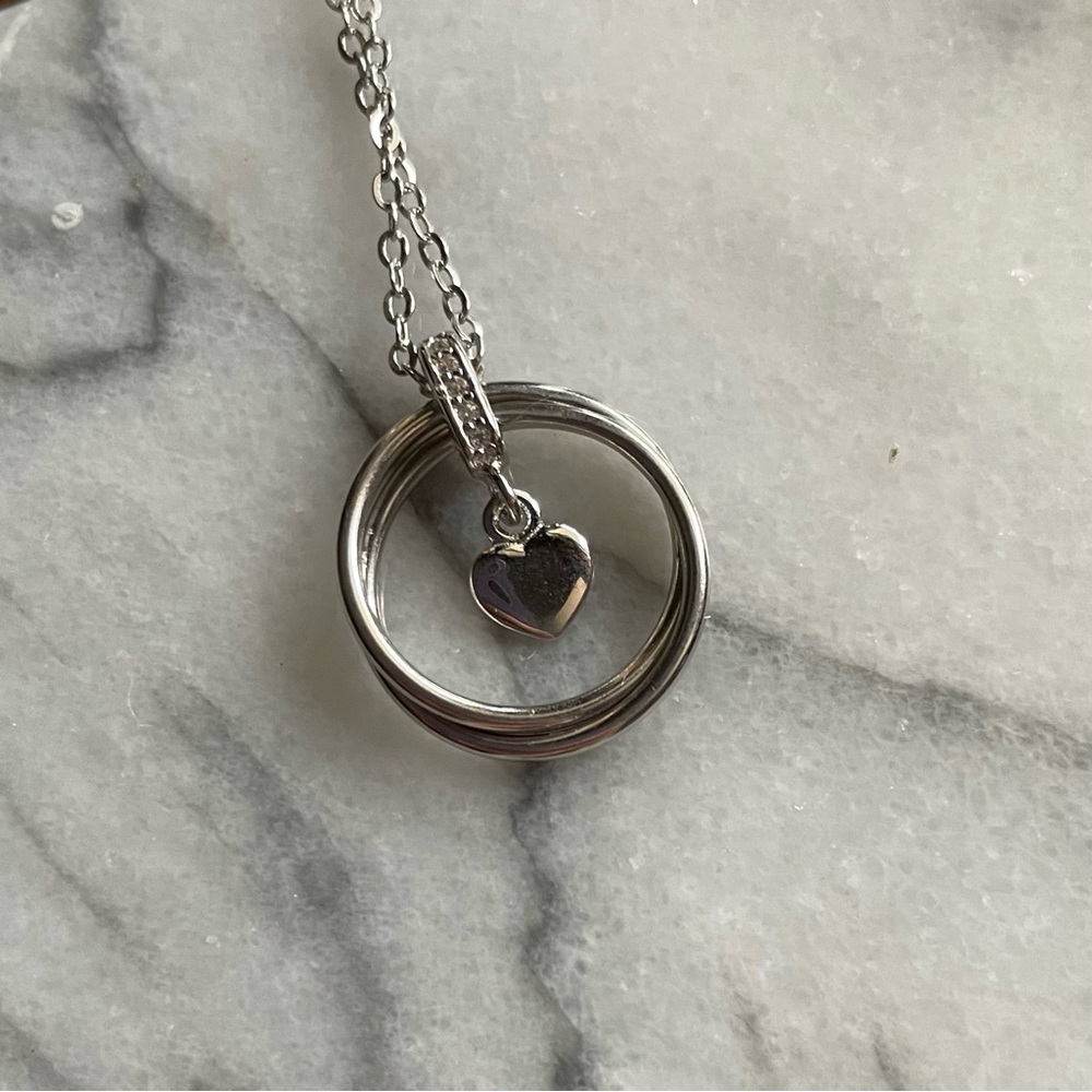 💕 Sterling Silver Necklace With CZ and Heart 💕